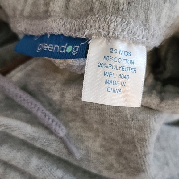 Greendog Cotton Velour Long Sleeve Zip Hoodie Pant Set Size 24M - Picture 5 of 6